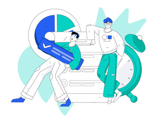 Business People Flat Vector Concept Operation Hand Drawn Illustration
