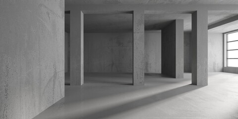 Abstract interior design concrete room. Architectural background