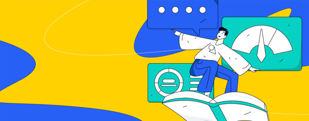 Business People Flat Vector Concept Operation Hand Drawn Illustration
