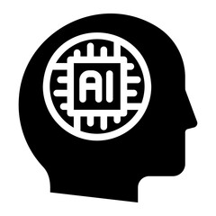 artificial intelligence glyph icon