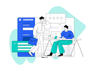 Business People Flat Vector Concept Operation Hand Drawn Illustration
