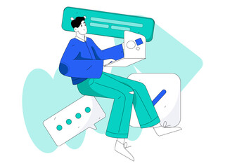 Business People Flat Vector Concept Operation Hand Drawn Illustration
