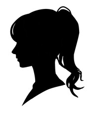 少女　横顔　シルエット