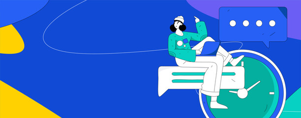 Business People Flat Vector Concept Operation Hand Drawn Illustration
