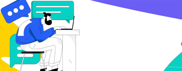 Business People Flat Vector Concept Operation Hand Drawn Illustration
