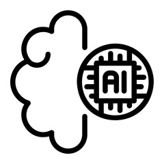 machine learning line icon