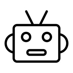robot line icon
