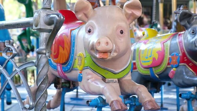 Carousel with pigs by Gustave Bayol