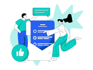 Business People Flat Vector Concept Operation Hand Drawn Illustration
