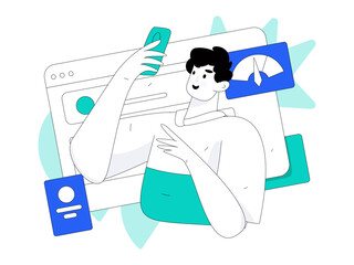 Business People Flat Vector Concept Operation Hand Drawn Illustration
