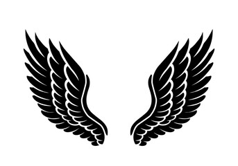 Vector silhouette of angel wings illustration