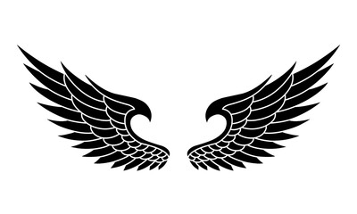 Vector silhouette of angel wings illustration