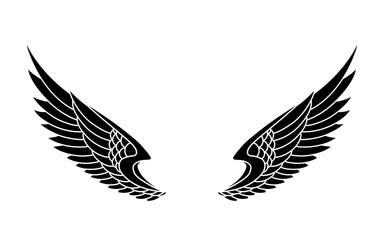 Vector silhouette of angel wings illustration