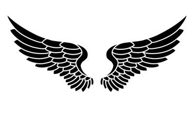 Vector silhouette of angel wings illustration