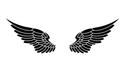 Vector silhouette of angel wings illustration