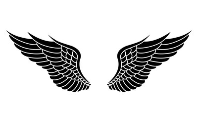 Vector silhouette of angel wings illustration