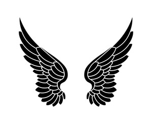 Vector silhouette of angel wings illustration