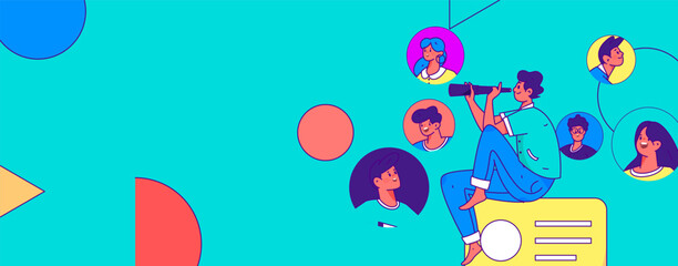 Business People Flat Vector Concept Operation Hand Drawn Illustration
