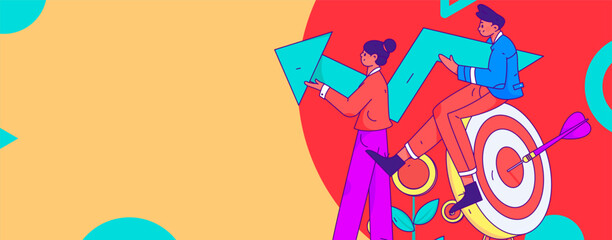 Business People Flat Vector Concept Operation Hand Drawn Illustration
