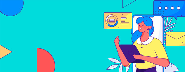 Business People Flat Vector Concept Operation Hand Drawn Illustration
