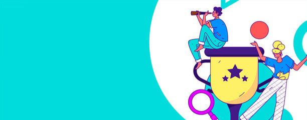 Business People Flat Vector Concept Operation Hand Drawn Illustration
