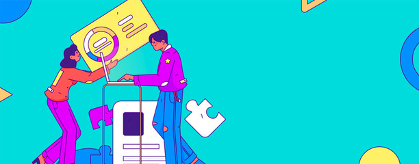 Business People Flat Vector Concept Operation Hand Drawn Illustration
