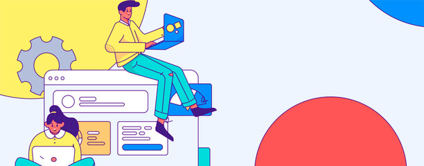 Business People Flat Vector Concept Operation Hand Drawn Illustration
