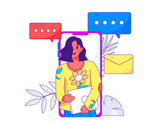 Business People Flat Vector Concept Operation Hand Drawn Illustration
