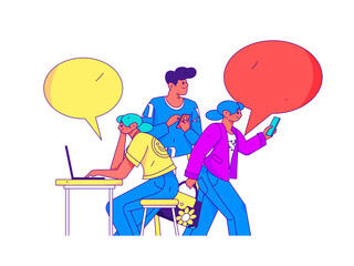 Business People Flat Vector Concept Operation Hand Drawn Illustration
