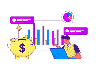 Business People Flat Vector Concept Operation Hand Drawn Illustration
