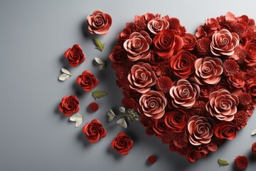 red rose in heart shape 