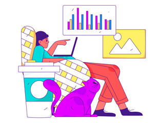 Business People Flat Vector Concept Operation Hand Drawn Illustration
