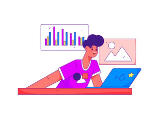 Business People Flat Vector Concept Operation Hand Drawn Illustration
