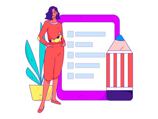 Business People Flat Vector Concept Operation Hand Drawn Illustration
