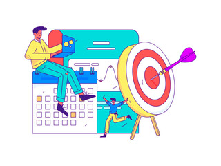 Business People Flat Vector Concept Operation Hand Drawn Illustration
