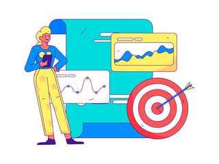 Business People Flat Vector Concept Operation Hand Drawn Illustration
