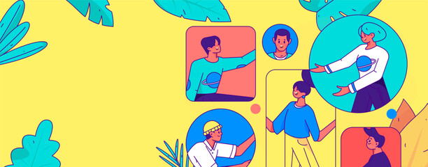 Fototapeta premium Business People Flat Vector Concept Operation Hand Drawn Illustration 