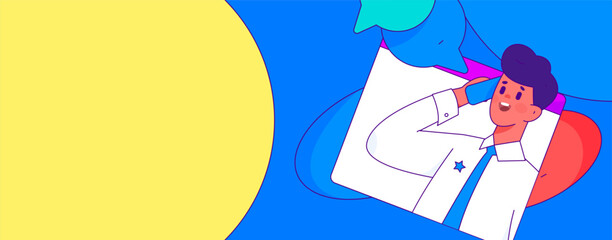 Business People Flat Vector Concept Operation Hand Drawn Illustration
