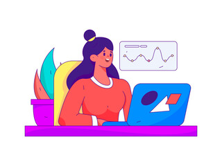 Business People Flat Vector Concept Operation Hand Drawn Illustration
