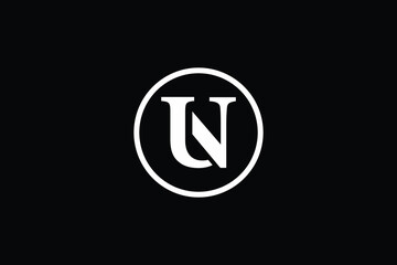 Trendy and minimal letter U N vector logo design