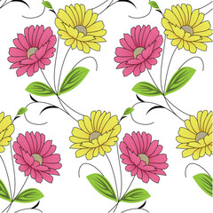 seamless vector flower design pattern on background 