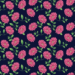 seamless vector flower design pattern on background