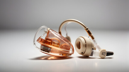 hearing aid on white background. 