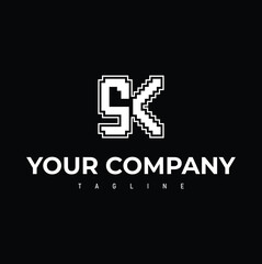 creative initial letter logo SK for your company or brand