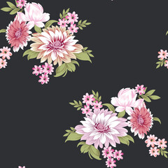 seamless vector flower design pattern on background