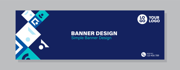 elegant banner design web template, Horizontal header web banner. Modern cute Blue cover header background for website design, Social Media Cover ads banner, flyer, invitation card