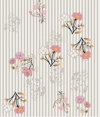 Obraz premium seamless vector flower design pattern on background