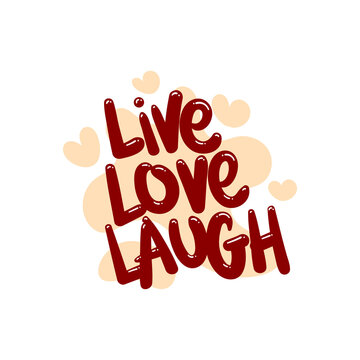 live love laugh people quote typography flat design illustration