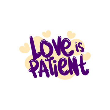 love is patient people quote typography flat design illustration