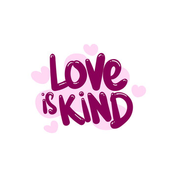 love is kind people quote typography flat design illustration